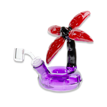 7 IN COCONUT TREE MINI GLASS WATER PIPE